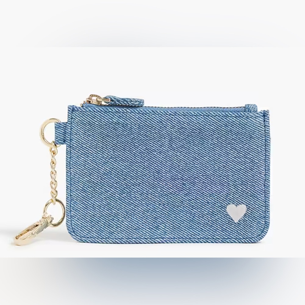 NWT J.Crew Denim Chambray Card Wallet